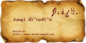 Jungi Árpád névjegykártya